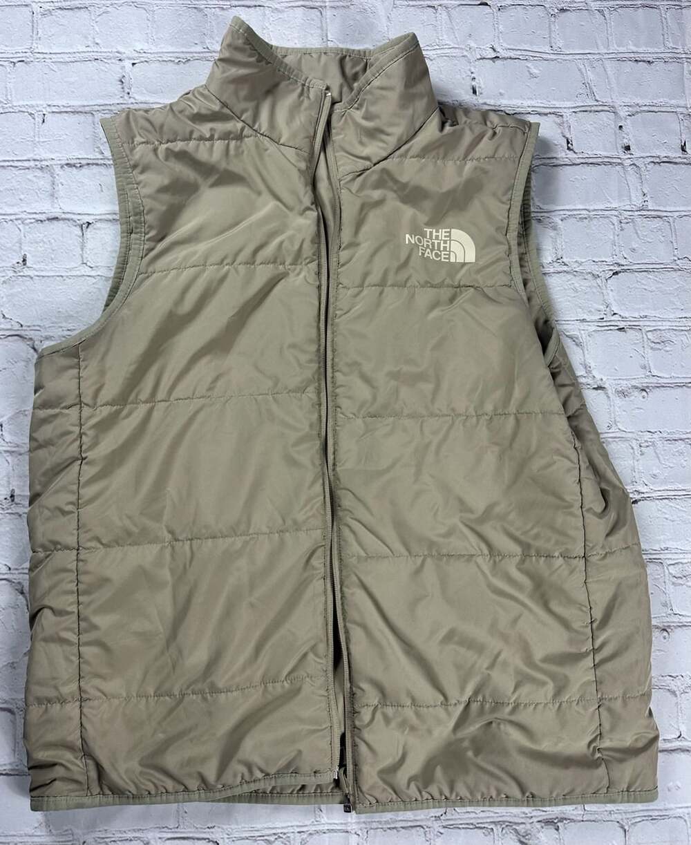 The North Face Puffer Insulated Full Zip Vest Tan Taupe